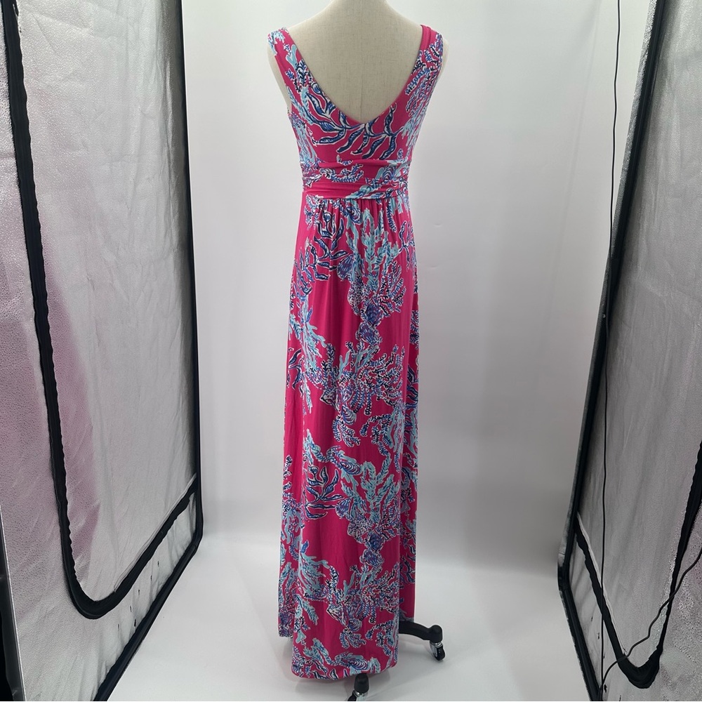 Lily Pulitzer Maxi Sloane Dress Capri pink Samba print - Picture 7 of 12